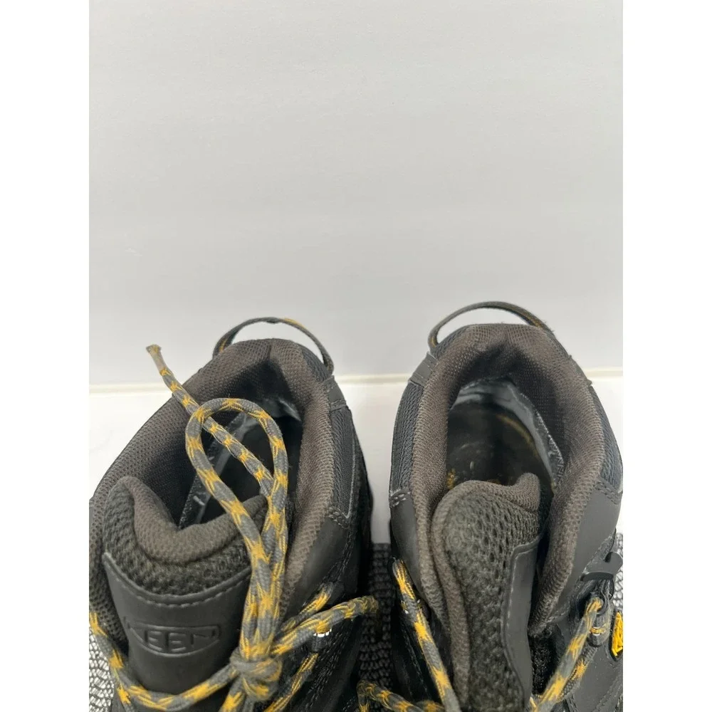 KEEN Lansing Mid Work Boots Black Waterproof Steel Toe Utility Mens Sz 11 D